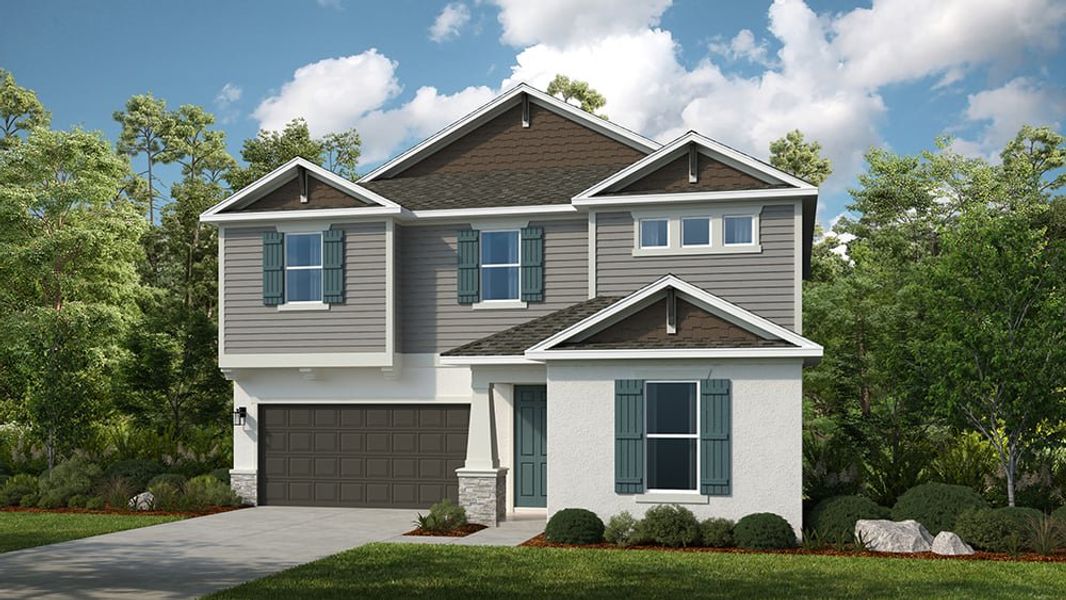 Representative exterior photo of a completed home built from the Seaside by Taylor Morrison in Skye Ranch Community Group Page, Sarasota, FL (Image 2). Representative exterior photo of a completed home built from the Seaside by Taylor Morrison in Skye Ranch Community Group Page, Sarasota, FL (Image 2).