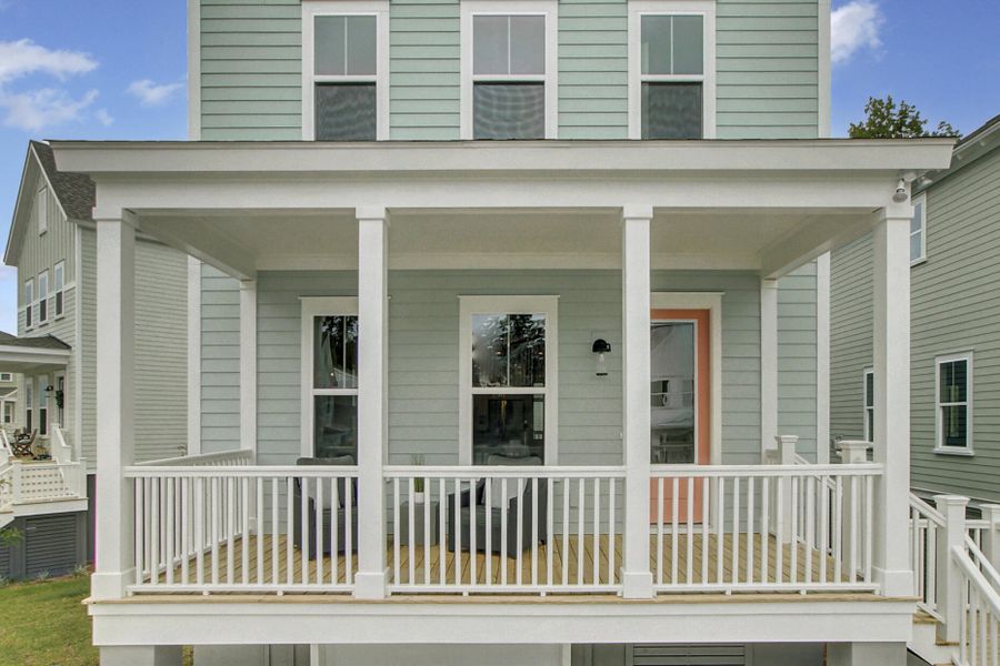 Exterior details and patio area of a home in Indigo Grove Single Family Homes, Johns Island (Image 29). Exterior details and patio area of a home in Indigo Grove Single Family Homes, Johns Island (Image 29).