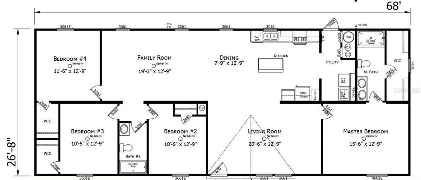 2D floor plan layout of this home in , Crystal River, FL (Image 3).