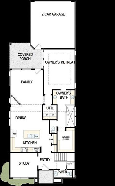 2D floor plan layout of this home in Mantua Point Gardens, Van Alstyne, TX (Image 5).