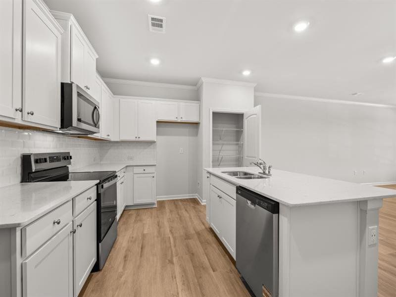 Furnished interior view inside a new home in Waypoint, Flowery Branch (Image 9).