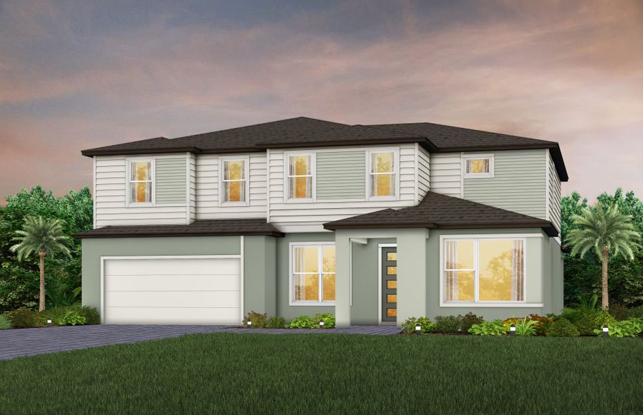 Representative exterior photo of a completed home built from the Newlyn by Pulte Homes in Spencer Glen, Riverview, FL (Image 14).