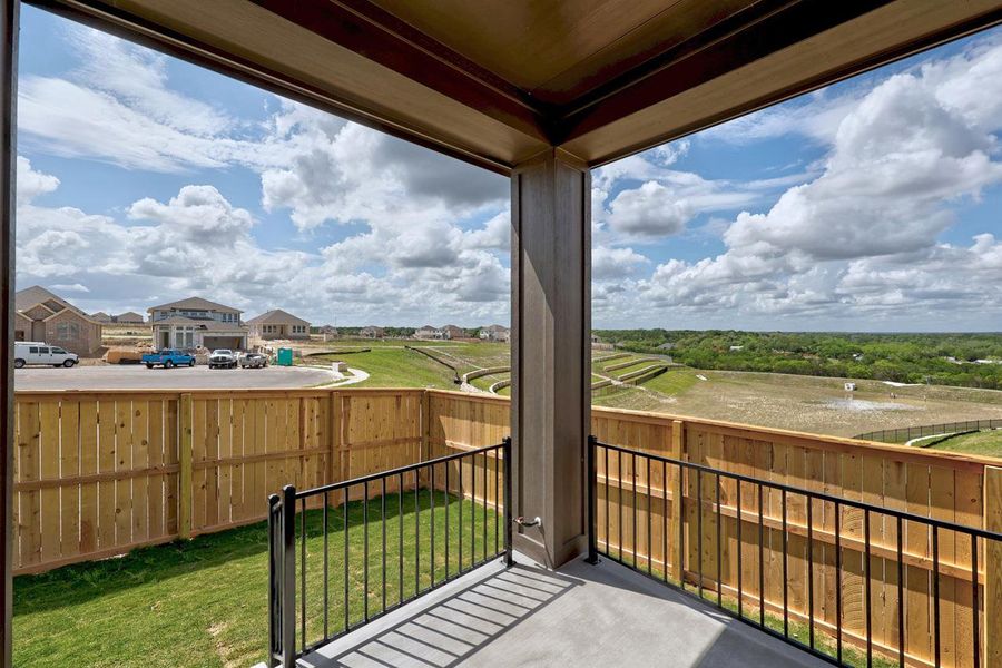 Exterior details and patio area of a home in Lariat, Liberty Hill (Image 14).