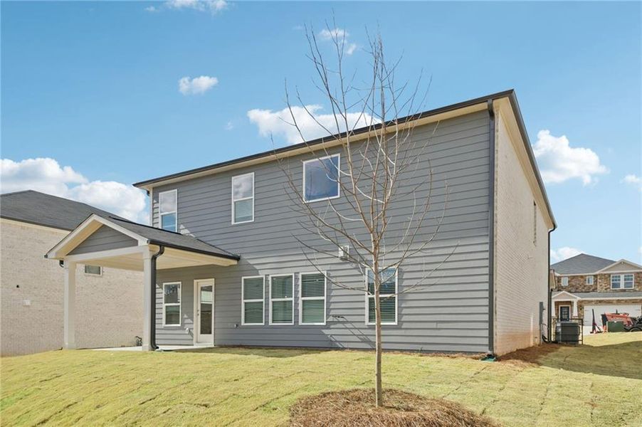 Exterior details and patio area of a home in Creekside at Oxford Park, Fairburn (Image 34).