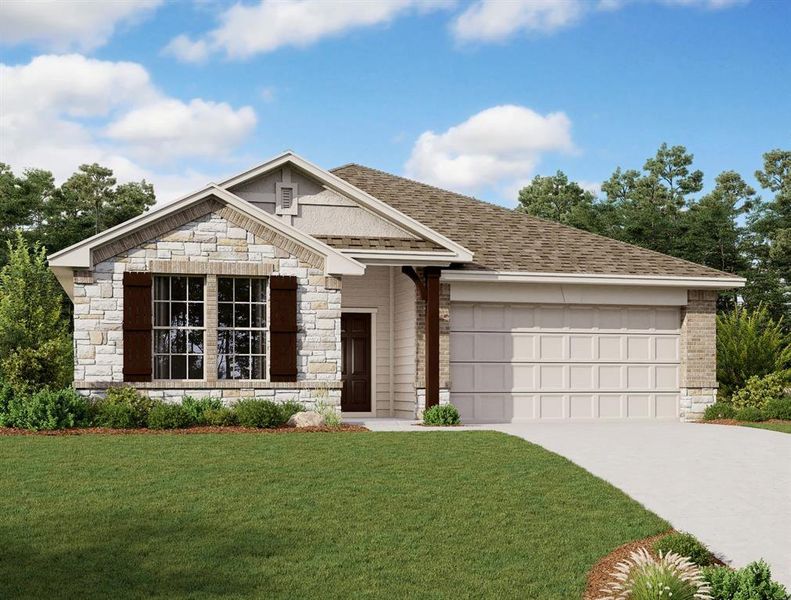 Welcome home to 31721 Redbud Blossom Lane located in the community of The Meadows at Imperial Oaks zoned to Conroe ISD.