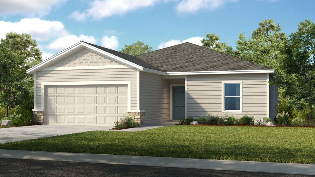 Representative exterior photo of a completed home built from the Finch by Taylor Morrison in Coopers Meadow, Jacksonville, FL (Image 3).