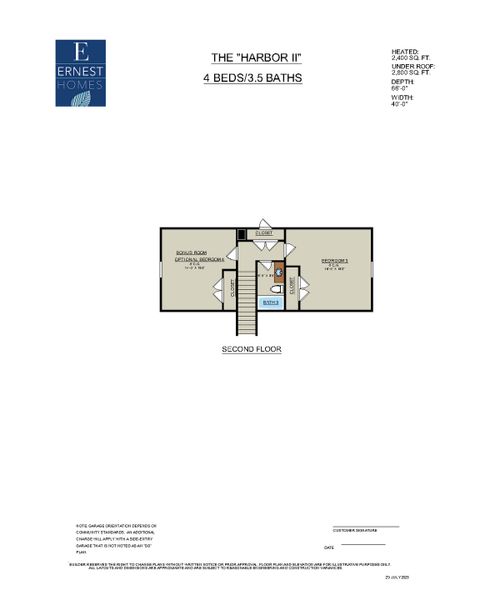 2D floor plan layout for the Harbor II by Ernest Homes in Wexford, Richmond Hill, GA (Image 27).