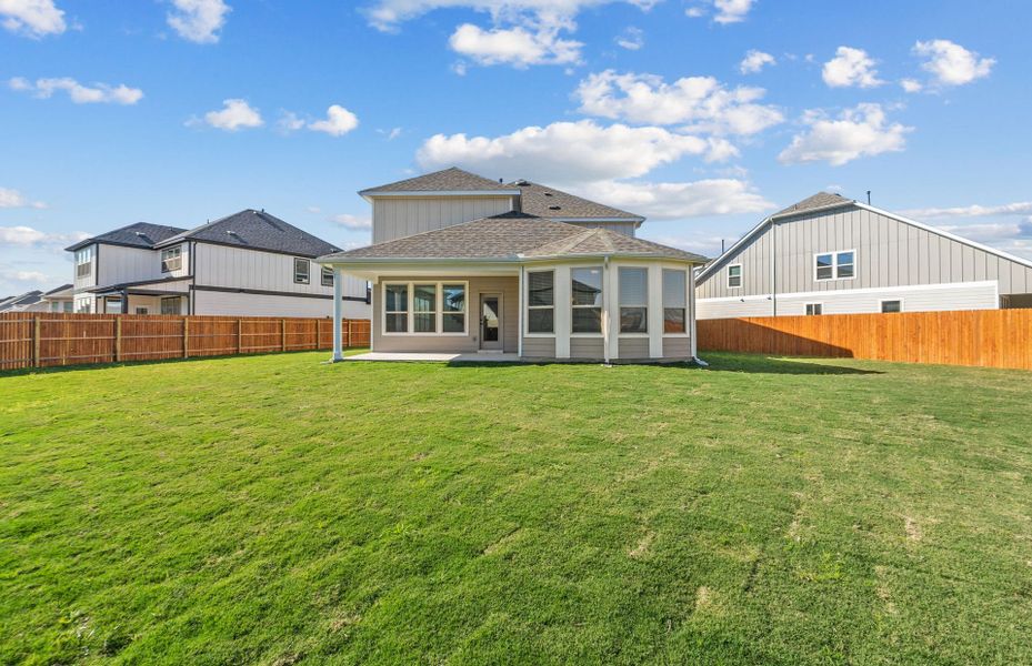 Exterior details and patio area of a home in Santa Rita Ranch, Liberty Hill (Image 3).