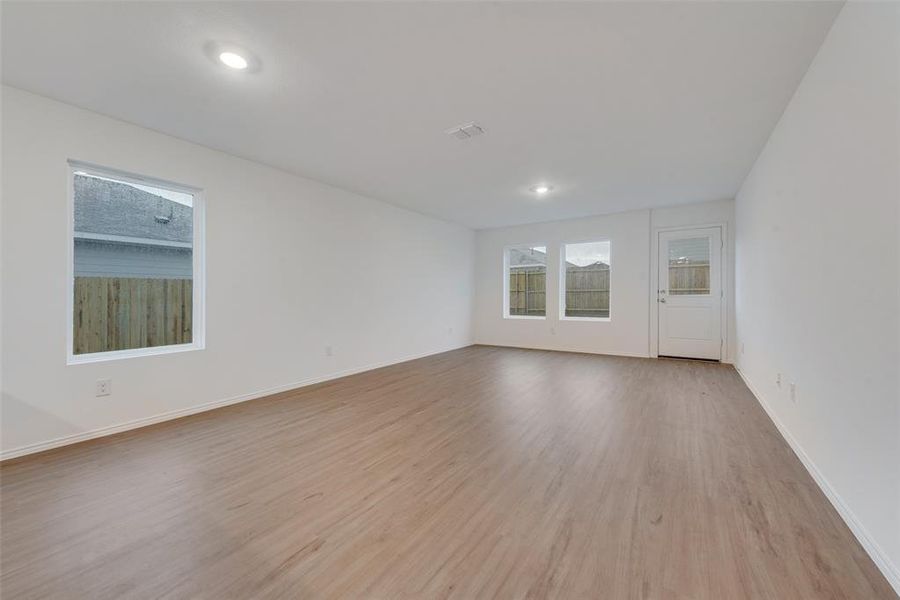 Spare room featuring light hardwood / wood-style floors