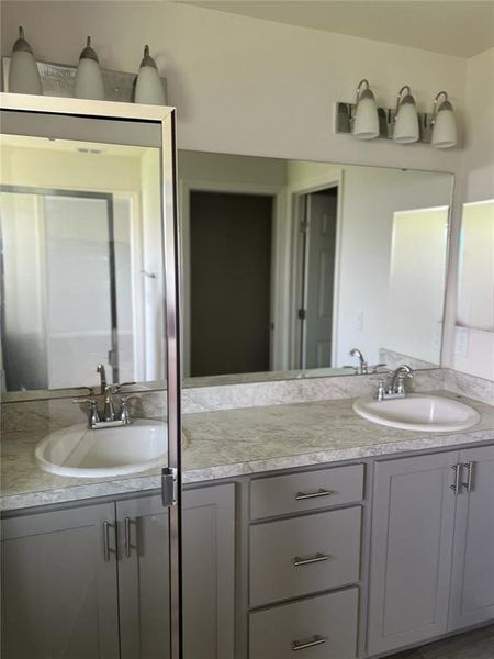 Master bedroom dual vanity