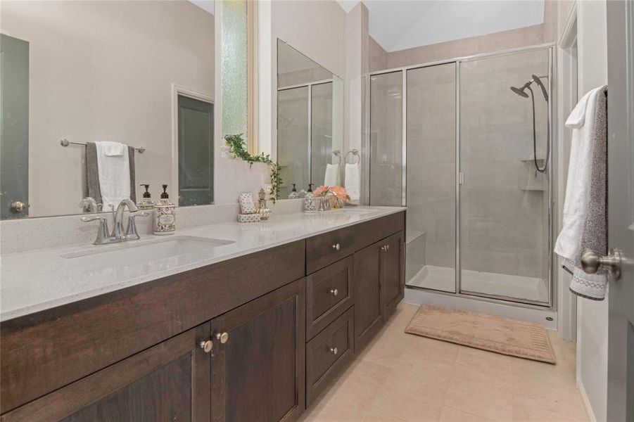 Primary ensuite with large walk-in shower