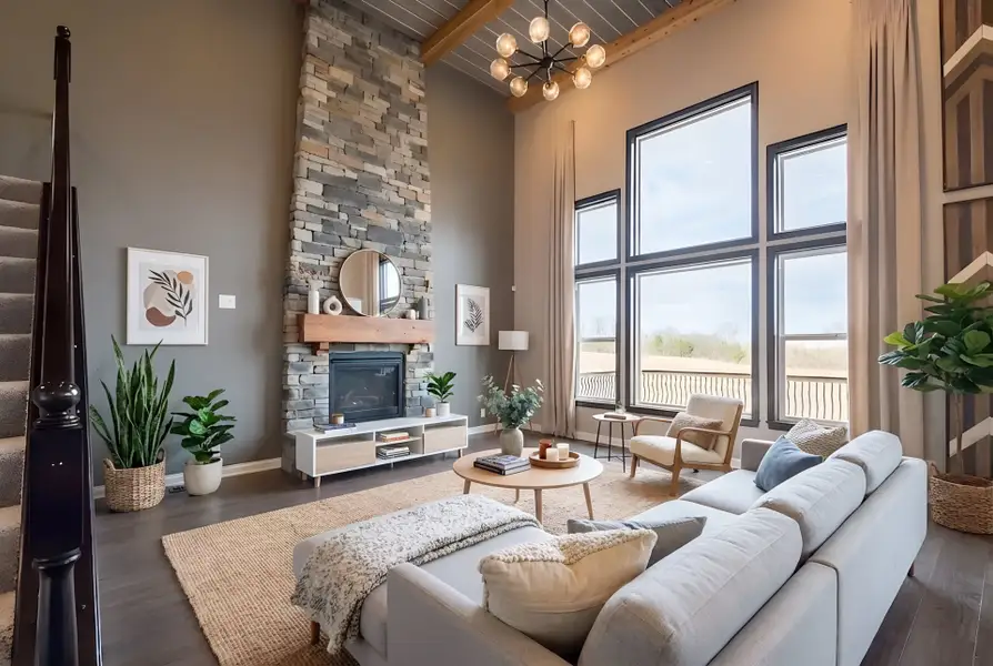 Representative furnished interior of a home built from the Paxton by Fischer Homes in Governor’s Preserve, Canton (Image 48).