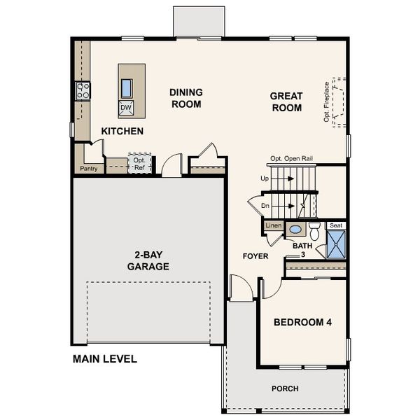 2D floor plan layout for the The Platte by Century Communities in The Aurora Highlands, Aurora, CO (Image 3).