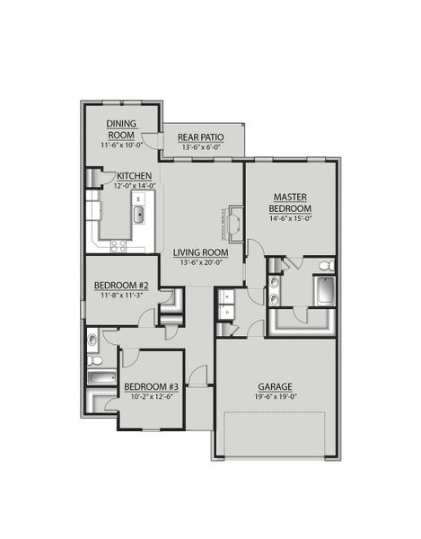 2D floor plan layout for the Brookdale IV A by DSLD Homes in Little Cypress Grove, Orange, TX (Image 2). 2D floor plan layout for the Brookdale IV A by DSLD Homes in Little Cypress Grove, Orange, TX (Image 2).