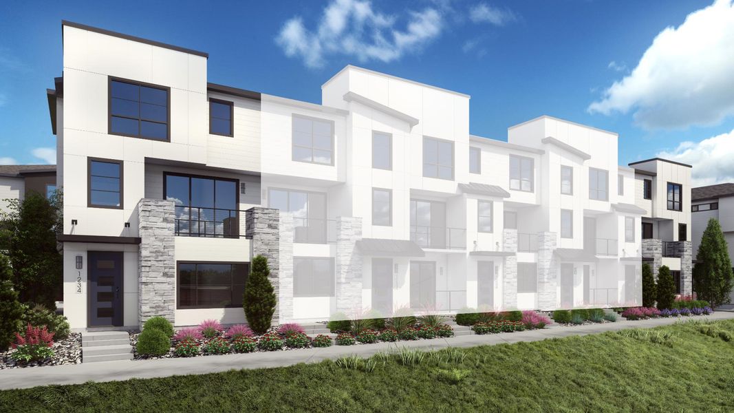 Representative exterior photo of a completed home built from the Taylor by Lokal Homes in The Hub at Virginia Village, Denver, CO (Image 1).