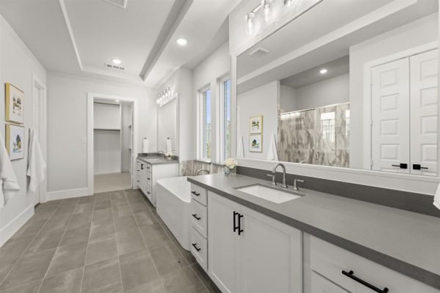 Representative furnished interior of a home built from the Tahiti by Stonefield Homes in Heath Golf and Yacht Club, Rockwall (Image 46).