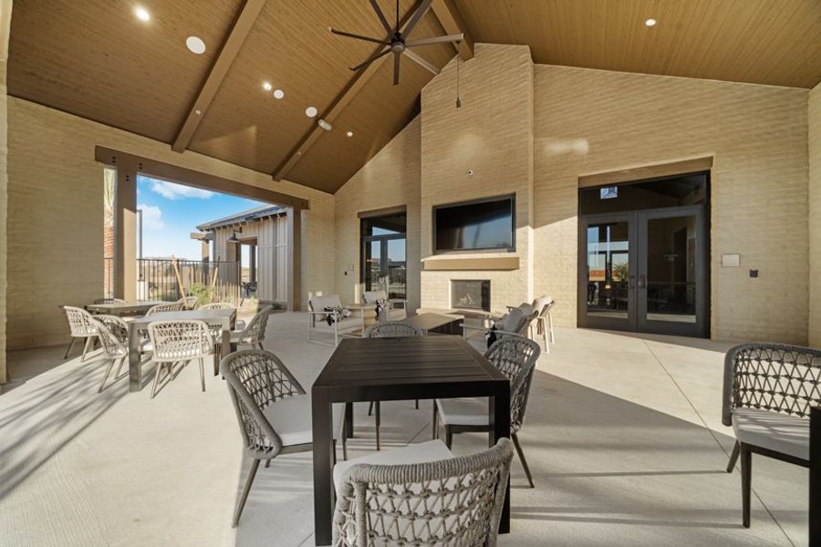 Exterior details and patio area of a home in Ellsworth Ranch, Queen Creek (Image 11). Exterior details and patio area of a home in Ellsworth Ranch, Queen Creek (Image 11).