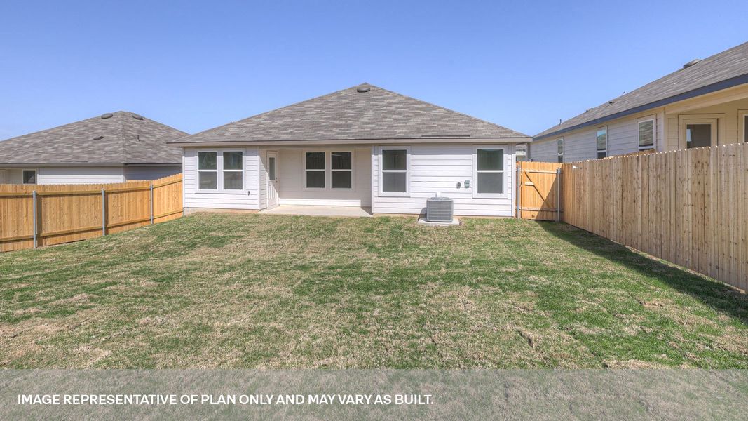 Representative exterior photo of a completed home built from the The Bellvue by D.R. Horton in Arroyo Ranch, Seguin, TX (Image 18). Representative exterior photo of a completed home built from the The Bellvue by D.R. Horton in Arroyo Ranch, Seguin, TX (Image 18).