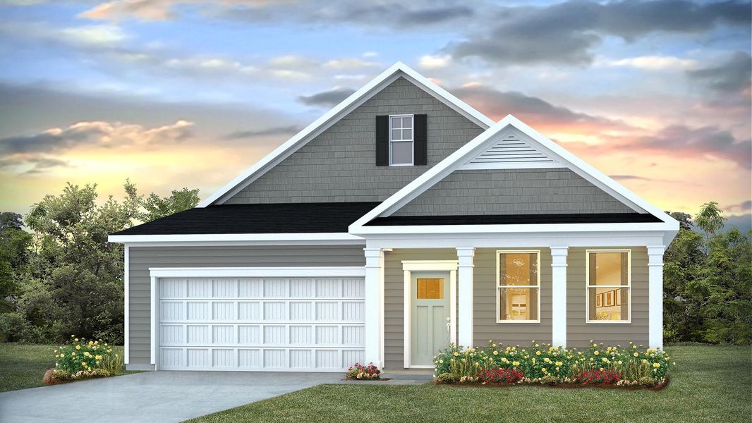 Representative exterior photo of a completed home built from the Bristol-Exp by D.R. Horton in Preserve at Cypress Commons, Conway, SC (Image 13).