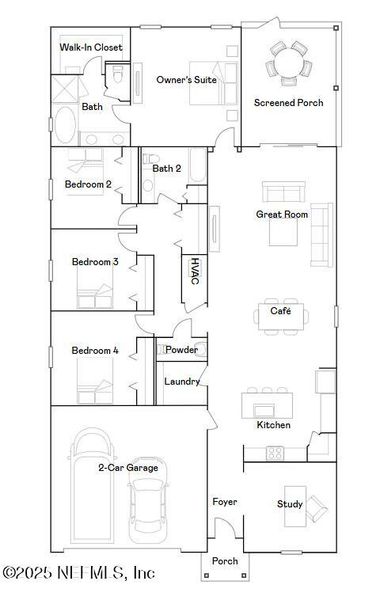 2D floor plan layout of this home in Shearwater: Shearwater - Single Family, St. Augustine, FL (Image 3). 2D floor plan layout of this home in Shearwater: Shearwater - Single Family, St. Augustine, FL (Image 3).
