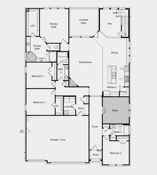 Structural options added include: Bedroom 5 with bath, study, shower with mud set at bathroom 2, drop in tub at primary bath and interior corner fireplace.