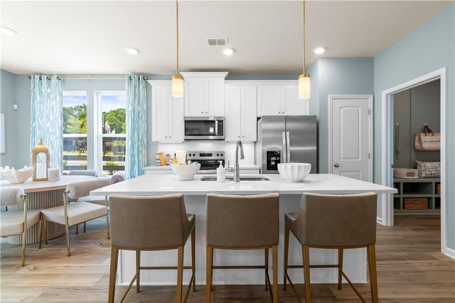 Furnished interior view inside a new home in Abbotts Crossing, Conyers (Image 12). Furnished interior view inside a new home in Abbotts Crossing, Conyers (Image 12).