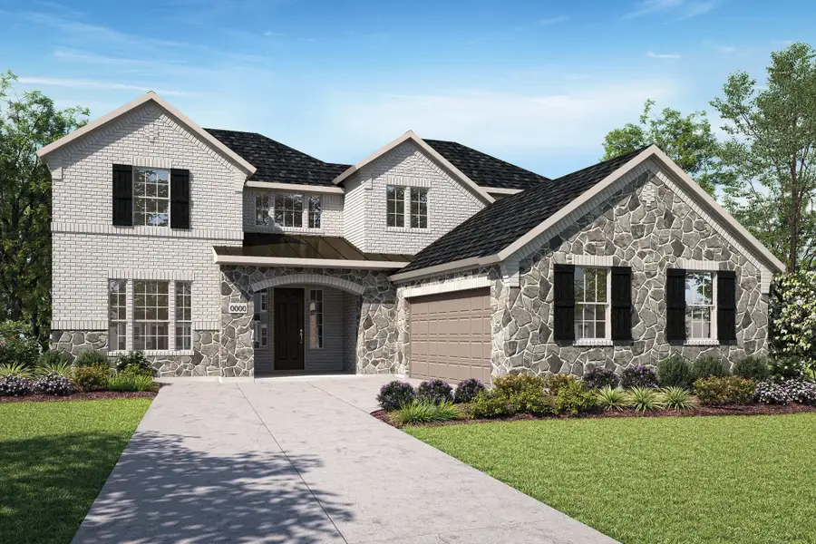 Representative exterior photo of a completed home built from the Davis by Tri Pointe Homes in Somerset Park, Rockwall, TX (Image 4).