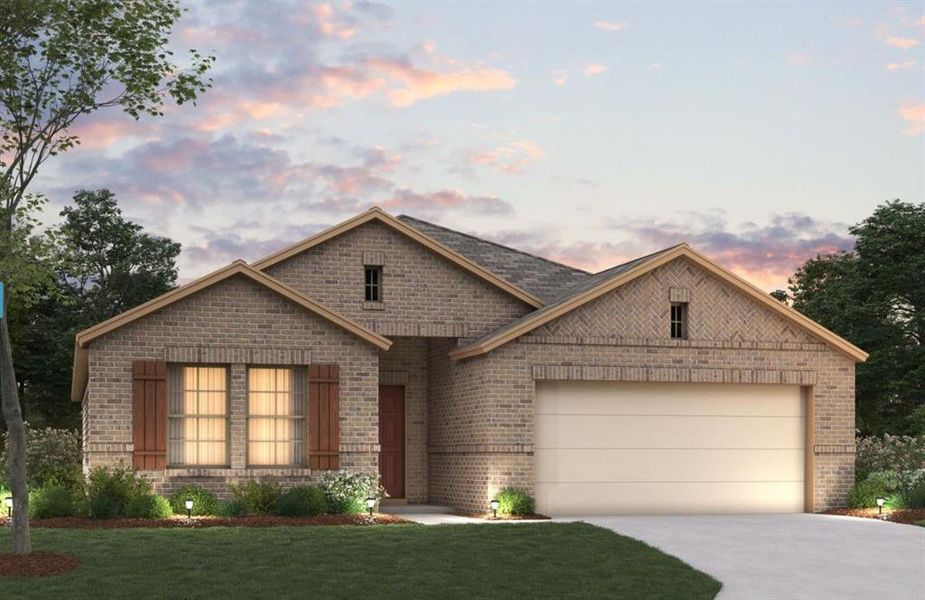Front exterior of a new home in Sanderos, Fort Worth, TX, highlighting curb appeal (Image 1). Front exterior of a new home in Sanderos, Fort Worth, TX, highlighting curb appeal (Image 1).