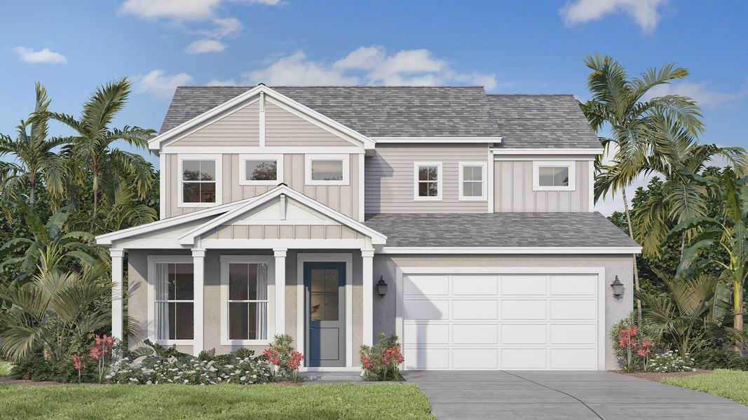 Representative exterior photo of a completed home built from the Sweetgum by DRB Homes in Ardisia Park, New Smyrna Beach, FL (Image 22).