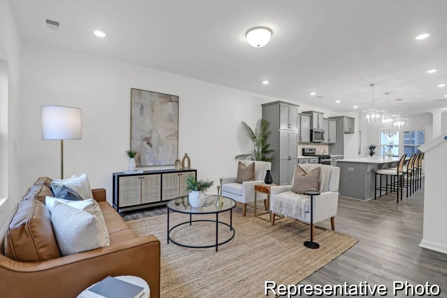 Furnished interior view inside a new home in Homecoming, Ravenel (Image 8). Furnished interior view inside a new home in Homecoming, Ravenel (Image 8).