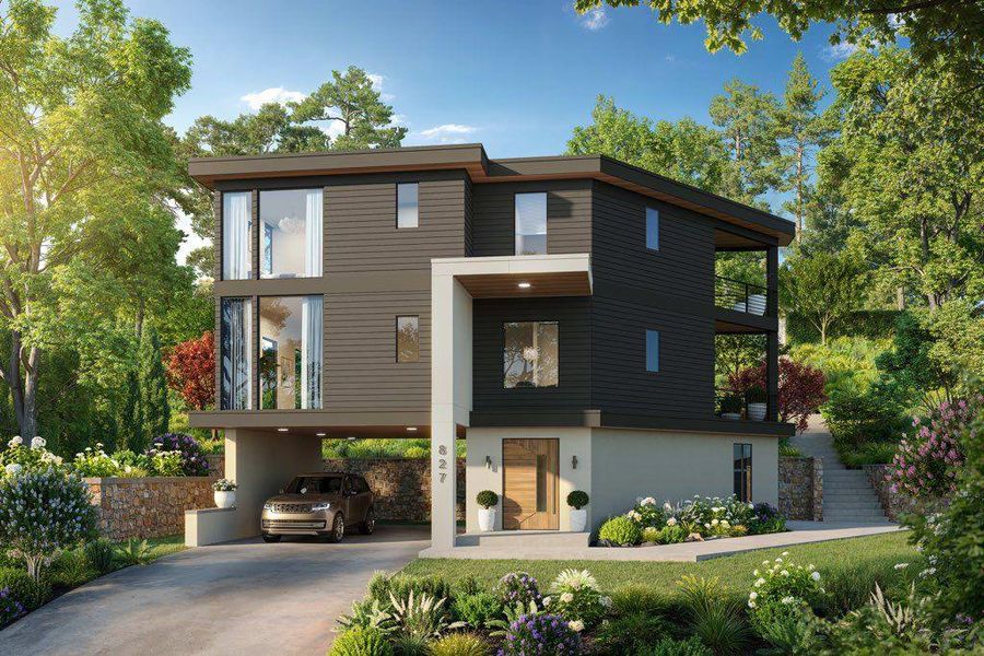 Front exterior of a new home in , Atlanta, GA, highlighting curb appeal (Image 1). Front exterior of a new home in , Atlanta, GA, highlighting curb appeal (Image 1).