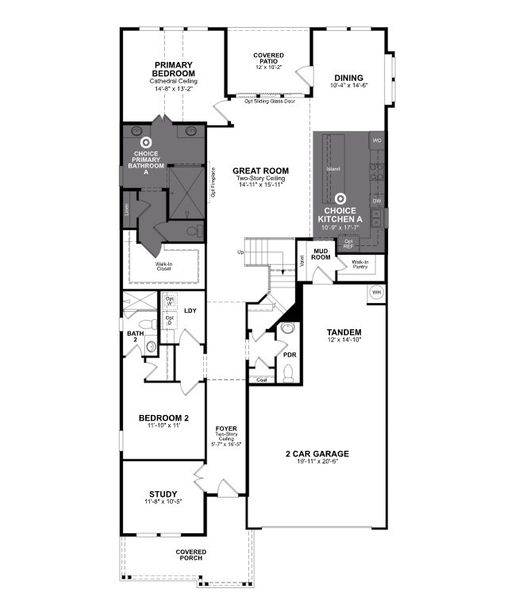 2D floor plan layout for the Summerfield by Beazer Homes in Ellwood: Heritage Collection, Iowa Colony, TX (Image 3).