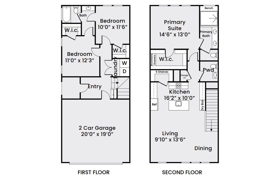 2D floor plan layout for the Teodoro by Jesselton Builder, LLC in Jesselton Square at Creekmont, Houston, TX (Image 2). 2D floor plan layout for the Teodoro by Jesselton Builder, LLC in Jesselton Square at Creekmont, Houston, TX (Image 2).