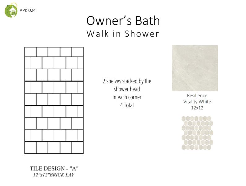 Walk In Shower Tile Selections for The Harrington Townhome