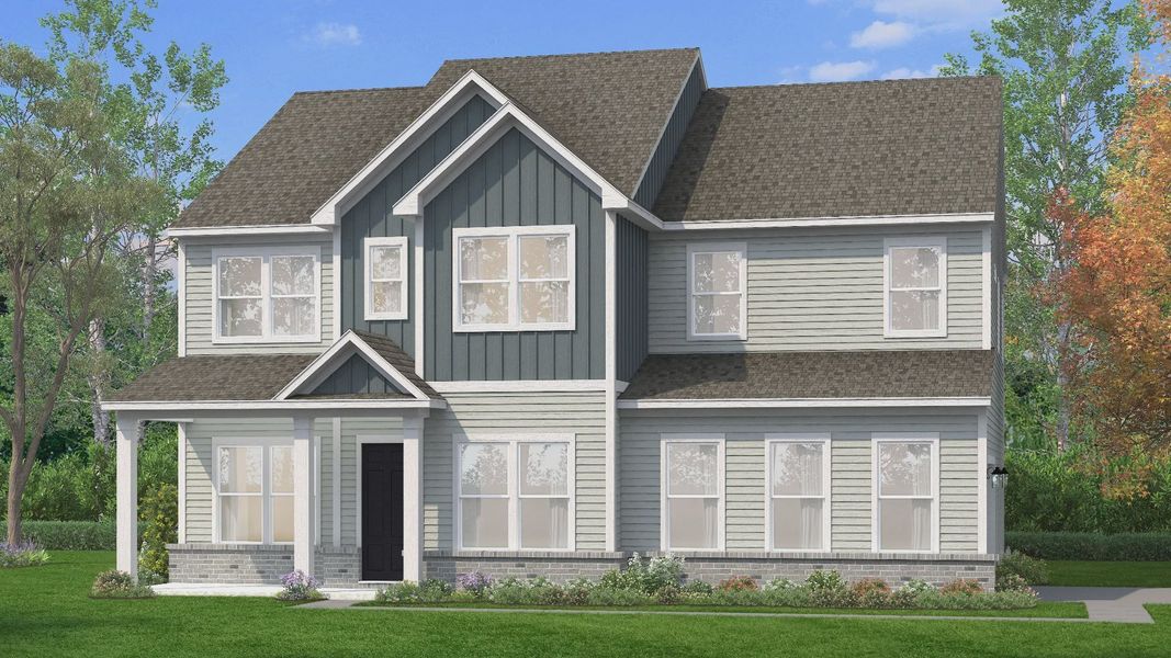 Representative exterior photo of a completed home built from the Solace II by DRB Homes in Richvale Estates, Fairview, TN (Image 26). Representative exterior photo of a completed home built from the Solace II by DRB Homes in Richvale Estates, Fairview, TN (Image 26).