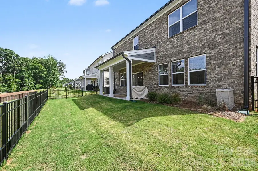 Fenced yard. Fenced yard.