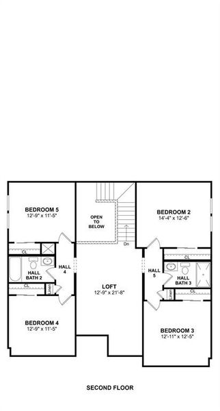 The Davenport floor plan by K. Hovnanian Homes. 2nd Floor shown. *Prices, plans, dimensions, features, specifications, materials, and availability of homes or communities are subject to change without notice or obligation.