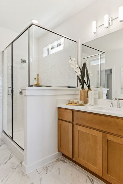 Primary Bathroom in the Winters home plan by Trophy Signature Homes