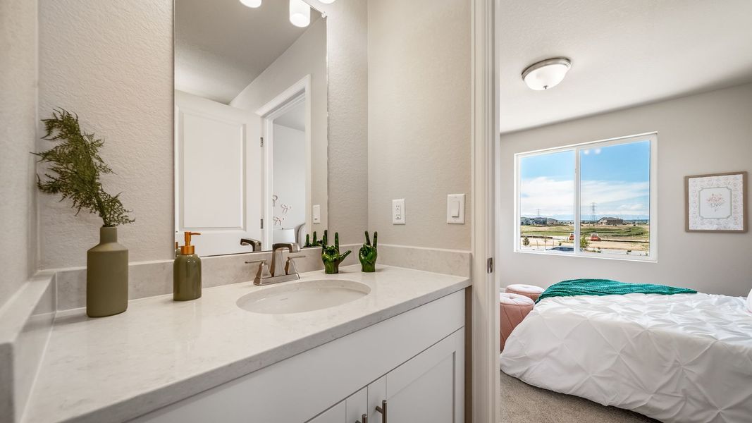 Furnished interior view inside a new home in Reunion, Commerce City (Image 33). Furnished interior view inside a new home in Reunion, Commerce City (Image 33).