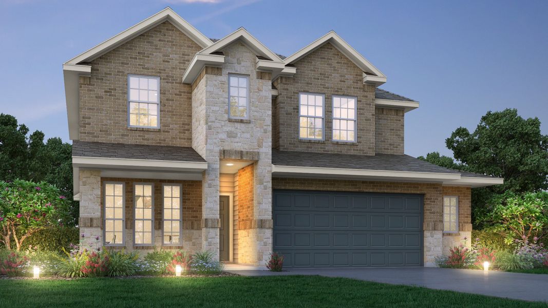 Representative exterior photo of a completed home built from the The Tivoli by Legend Homes in Bluestem, Brookshire, TX (Image 29).