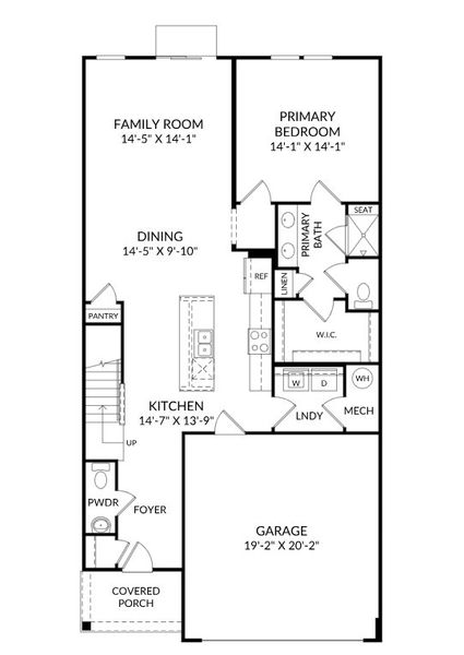 2D floor plan layout for the The Eva by Stanley Martin Homes in Brookside, Apex, NC (Image 2).