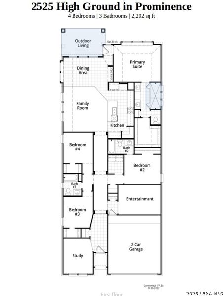 2D floor plan layout of this home in Prominence, San Antonio, TX (Image 3).