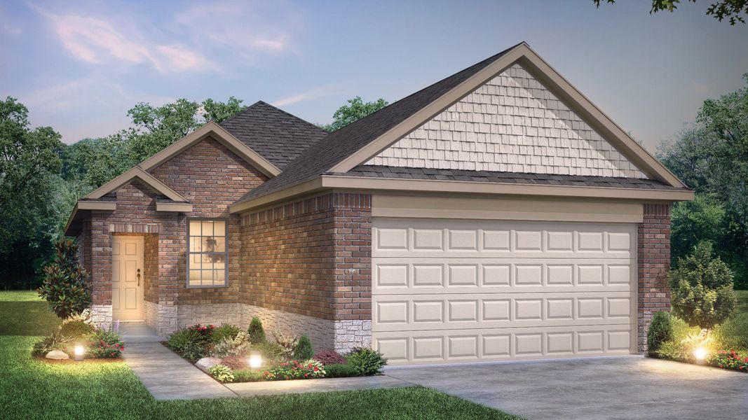 Representative exterior photo of a completed home built from the The Sweetwater by Legend Homes in Christian Meadows, Ennis, TX (Image 23).