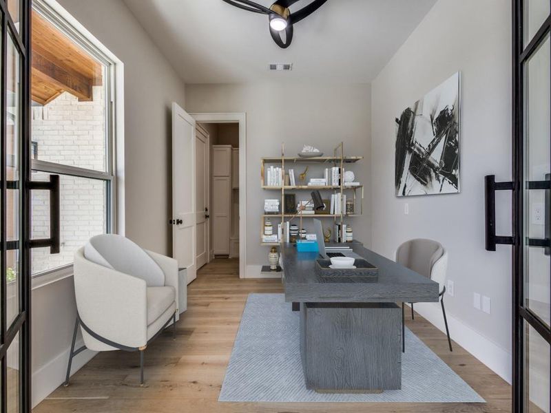 Office Study on main floor with Virtual Staging