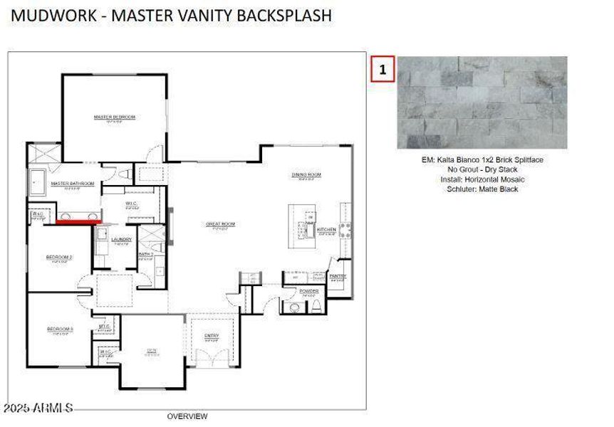 Master Vanity Backsplash - Countertop to