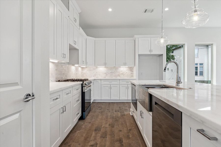 Spacious Kitchen is Light and Bright.