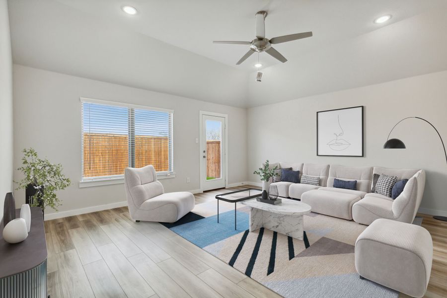 Living Room in the Jade II home plan by Trophy Signature Homes – REPRESENTATIVE PHOTO Living Room in the Jade II home plan by Trophy Signature Homes – REPRESENTATIVE PHOTO