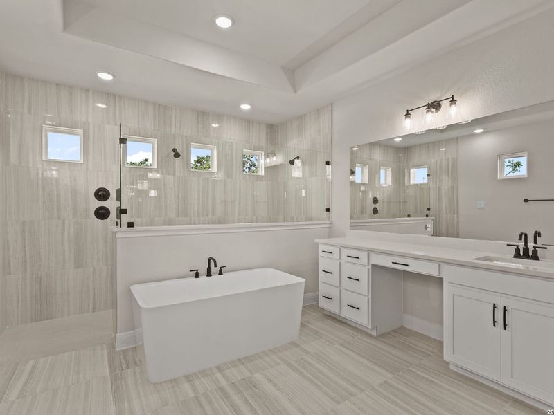 Furnished interior view inside a new home in Potranco Oaks, Castroville (Image 13).