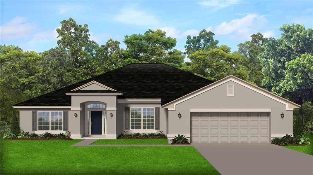 Front exterior of a new home in Spring Hill, Spring Hill, FL, highlighting curb appeal (Image 1). Front exterior of a new home in Spring Hill, Spring Hill, FL, highlighting curb appeal (Image 1).