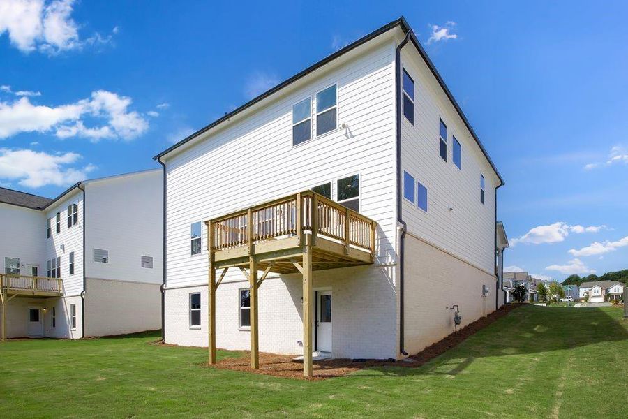 Front exterior of a new home in Bailey Fence, Dacula, GA, highlighting curb appeal (Image 20).
